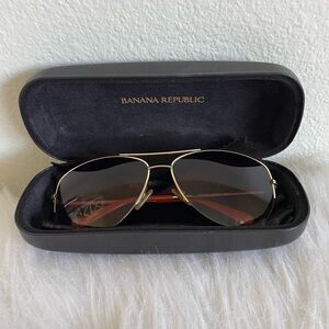 Banana Republic Gold Frame Aviator Sunglasses
